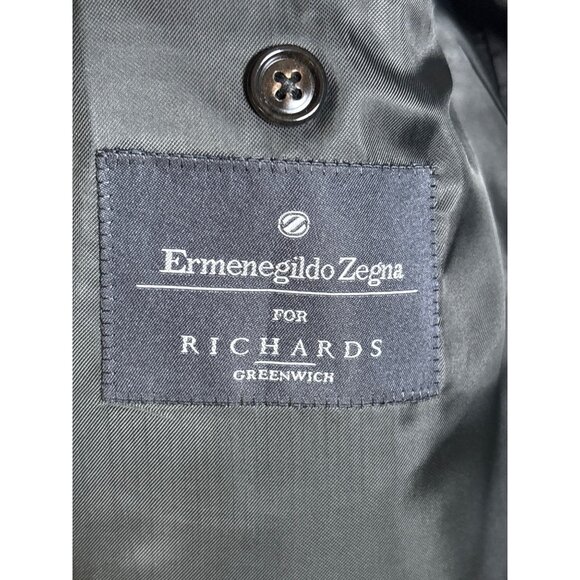 Ermenegildo Zegna Men's Wool Herringbone Black‎ White Blazer Luxury Jacket 50 - Picture 11 of 13